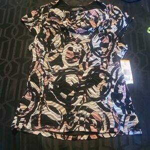 Jones New York Collection Chic Women's Multicolor Top Small Blouse NWT